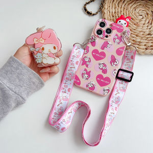 DIMBEPLY DIMBEPLY Fashion 3D Doll Cute My Melody Phone Case For Samsung A02s A03s A15 A24 A25 A14 A53 A54 A55 A05 A05s A03 A02 A22 A23 A04 A04s A11 A12 A13 A31 A32 A33 A34 A35 A73 5G Love Heart Cartoon Kuromi Cover with Long Strap Bracket Soft TPU Case