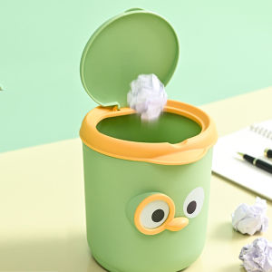 Creative Desktop Trash Can Bin Mini Rubbish Bin with Shake Lid Cover Small Mini Garbage Trash Can