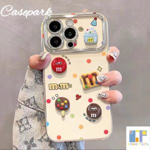 Casepark เคสสำหรับ Infinix Smart 8 7 5 Hot 9 Play 30i Note 30การ์ตูนน่ารัก3D ถั่วช็อคโกแลตขั้นสูงเคสเลนส์โทรศัพท์หน้าต่างขนาดใหญ่เคลือบโลหะด้วยไฟฟ้าซิลิโคนป้องกันเลนส์กรอบด้านหลังนิ่ม
