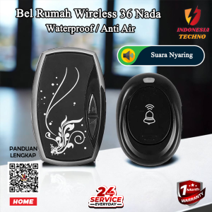 Bel Pintu Rumah Doorbell Bell Wireless Waterproof LED Anti Air Bel Rumah Tanpa Kabel Bel Pintu Rumah Wireless Waterproof 36 Ringtone 1 Receiver BISA COD ORIGINAL ORI 100% TAFFWARE BEL RUMAH TERMURAH INDONESIA TECHNO - HOME RUMAH TANGGA