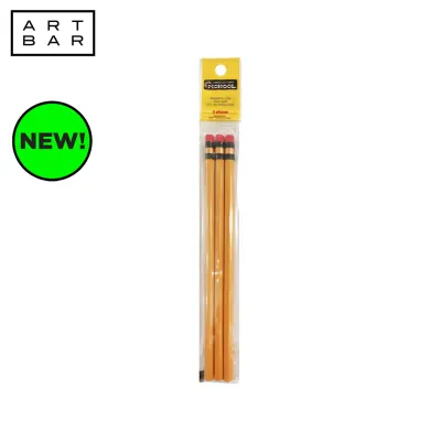 Mongol Pencil with Eraser No.3 3 pieces - Art Bar
