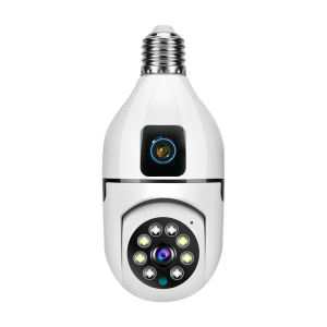 กล้องวงจรปิดไร้สาย กล้องสองเลนส์ หน้าจอคู่ 2กล้อง ดูพร้อมกันได้ Wifi IP Camera CCTV กันน้ํา เสียงสองทาง
