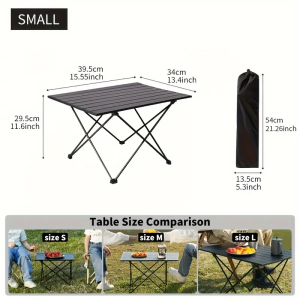 Camping Folding Table Lightweight Aluminum Folding Table Roll Up Tablp Aluminum Alloy Folding Table Anti-corrosion Anti-scratch Foldable Table For Outdoor Camping Picnic