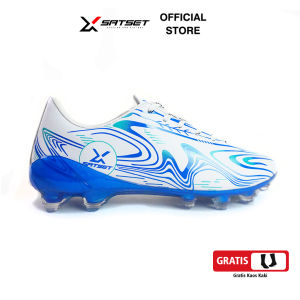 SATSET X Sepatu Sepak Bola ZEBRA FUTURIS FG White Blue