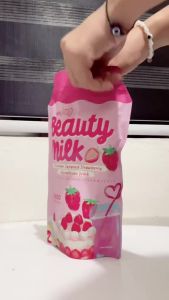 DEAR FACE Beauty Milk Premium Japanese Collagen Strawberry Ichigo Glutathione Drink 10 Sachets 180g