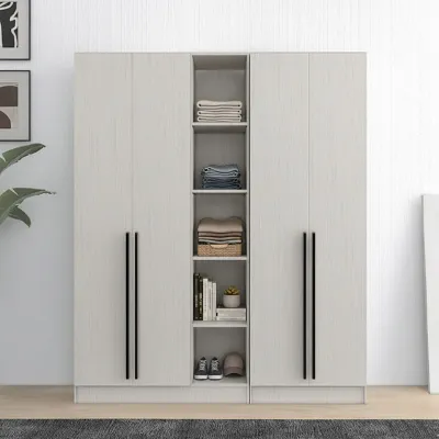 4 Door wardrobe with open shelf