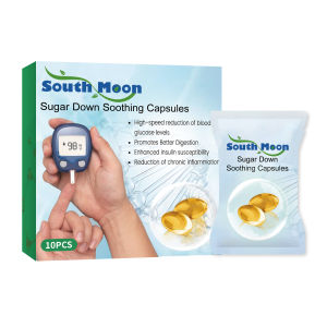 South Moon Sugar Down Soothing Capsules Treat Diabetes Dizziness Hypertension Relieve Tension Anxiety Promote Insulin Hypoglycemia Care(10pcs)