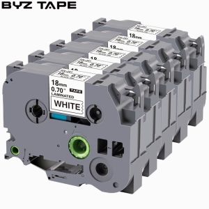 BYZ TAPE TZe241 5 Pack 18mm Laminated Black on White Compatible for Brother P-Touch tze241 tze241 for PTD600 PTD400 PT-D450 Ptd400Ad Ptd600 Ptd400 Pt-D450 Label Maker