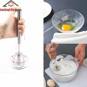 【LovingLife Store】Semi-Automatic Egg Beater Stainless Steel Manual Mixer Egg Whisk Cream Mixer Suitable For Kitchen Baking Cooking Tools