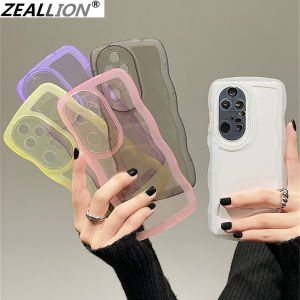 Zeallion Cute Wavy Edge Transparent Silicone Phone Case For [Huawei P20 P30 P40 P50 P60 Mate 20 30 40 50 50E 60 Pro ] Soft Protective Back Cover Shell