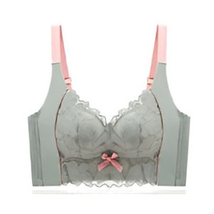 Wireless Bra for Women Lace Plus Size Full Cup Bra Anti-Sagging Push Up Support Comfortable Cotton Underwear