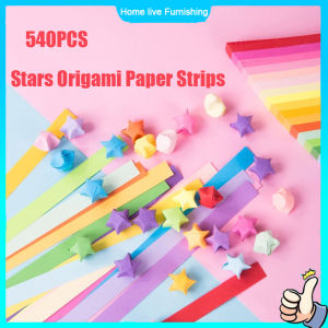 540pcs Stars Origami Paper Strips Colorful Lucky Star Decor Paper Fold DIY Hand Crafts Paper Stars Color Star Paper Strips