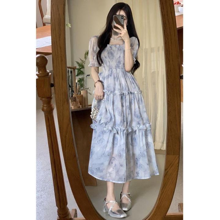blue dress woman traditional korean style princess dress adult women long dress dinner elegant floral dress plus size sexy dress casual girl summer dress | Lazada blue dress woman traditional korean style princess dress adult women long dress dinner elegant floral dress plus size sexy dress casual girl summer dress | Lazada