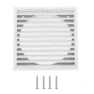 Plastic Vent Cover with Screen Mesh Louvered Grille Wall Vent Flat Ducting Ventilation Air Vent for Home Wall Ceiling