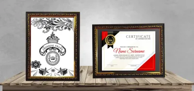 Bingkai Figura Frame Foto Sertifikat A4 (21X30) Ukir Gold/Silver/Cokelat/Putih Gold
