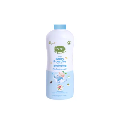 แป้ง Enfant สูตรใหม่ ENFANT BABY POWDER ORGANIC NATURAL CARE 160 g. สีฟ้า