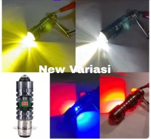 Lampu Utama LED H6 Laser Demon EYES D3 Jauh Dekat plus senja biru merah AC DC
