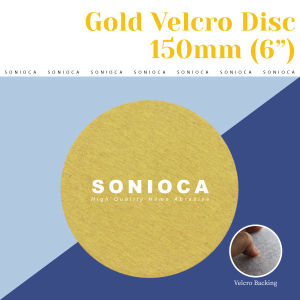 [Ready Stock] Gold Yellow Velcro Sanding Disc Sandpaper Disc 150mm / 6 Inch 6" plain disc 6 holes sand disc