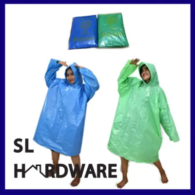 (BISA COD) Jas Hujan Bambu / Jas Hujan Poncho / Jas Hujan Plastik LDPE Tebal TIDAK BISA PILIH WARNA