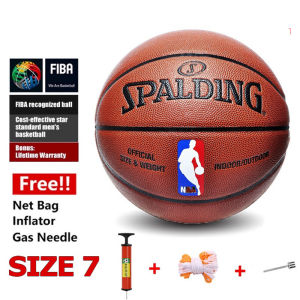 Spalding 74-602Y NBA Golden LOGO indoor outdoor basketball official size 7 PUmaterial training teaching mens match ball