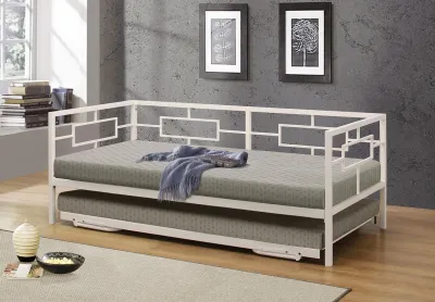 Zemora Design Classical Single Metal Daybed(Black/Beige)