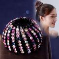 Korean Style Mesh Round Hair Clips Bird Nest Hair Bun Maker Lazy Man Hair Curler Bird Nest Bun. 