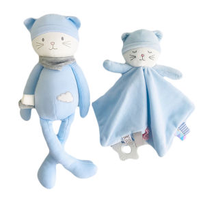 Baby Security Blanket with Tags Soft Plush Stuffed Animal Toys Cute Bunny Comforter Soothe Appease Towel