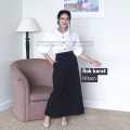 Rok kerja wanita kantor A line pinggang karet elastis polyester premium import stretch syakira. 