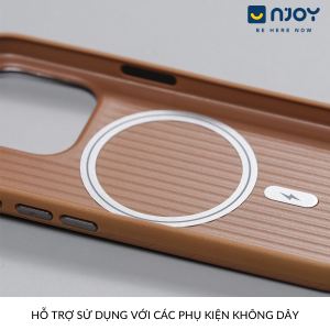 Ốp Da Hỗ Trợ Sạc Không Dây Từ Tính Viền Camera Kim Loại Cho Điện Thoại iPhone 17 Pro Max 16 15 14