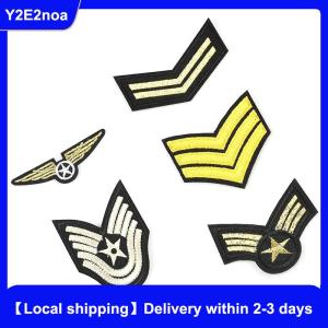 【Local shipping】 Flying Jacket Badge Golden Wings  Hook Loop Patch Mini Eagle Morale Emblem Chest Cloth Sticker for Men Pilot Suit DIY