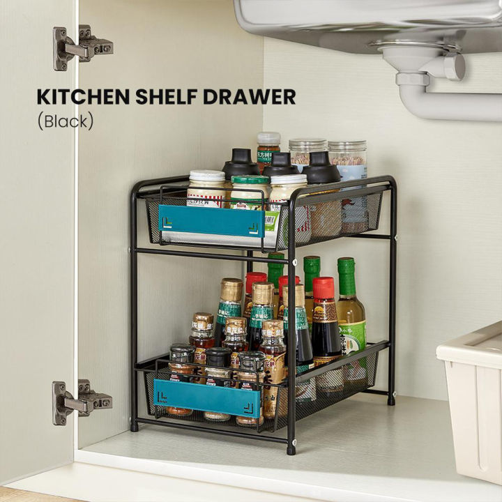 Kitchen Condiment Spice Rack Under the Sink Shelf Multi-Functional ...