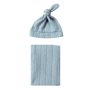 ชุดผ้าห่มเด็กอ่อนห่อผ้าเช็ดตัวทารกแรกเกิดพร้อมหมวกอุปกรณ์ประกอบฉากการถ่ายภาพเครื่องประดับสำหรับเด็กทารกสีทึบ