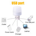 50PCS Wireless USB Rechargeable LED Touch Sensor Table Desk Lamp Dimmable Reading Study Light Extension wire outlet With 2 universal socket and 2 port charging night Strip intelligent plug wiring board Safety Switch Protection 1 Meter  Cord. 