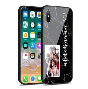 Custom Softcase Glass Kaca Nama dan foto Anda  For All Type  - Casing Hp-Pelindung hp-Case Handphone custom