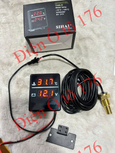 COMBO 5 đồng hồ báo nhiệt 2 chức năng Sihai. Đồng hồ vuông kèm núm báo nhiệt dành cho ô tô máy công trình..