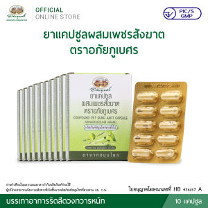 ยาแคปซูลผสมเพชรสังฆาต ตราอภัยภูเบศร ขนาดบรรจุ 10 แคปซูล (แผง) 10 แผง