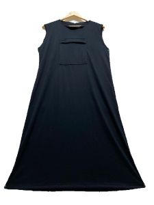 Singlet Panjang Kantong Depan Wanita Dalaman Gamis Perlengkapan Haji dan Umroh Inner Longdress Hitam