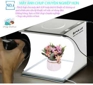 Hộp chụp ảnh sản phẩm PULUZ 20cm - Chụp ảnh quay videos sản phẩm STUDIO 2 dàn đèn led - Tặng kèm 6 phông nền
