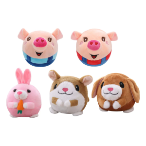 Vibrating Plush Pig Dog Toy with Interactive Bouncing and Sound Teasing Ball Fun Exercise Toy