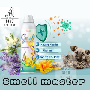 Chai xịt khử mùi diệt khuẩn Smell Master trên da lông thú cưng hương thơm tươi mới chai 150ml - Medipet
