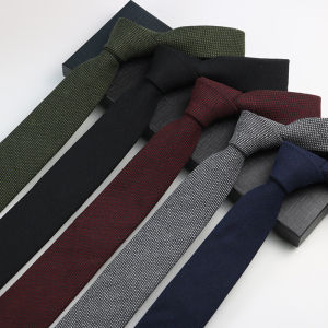 Classic 6cm Solid Navy Brown Neckties For Men Narrow Soft Cotton Neck Ties Casual White Tie Club Party Shirt Accessories Cravat H260729
