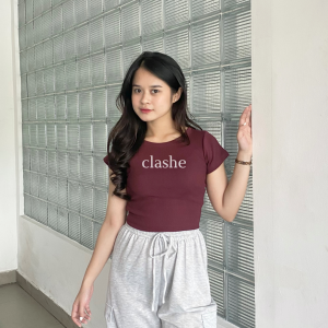 Ursula Top Rib Baju Wanita Atasan Lengan Pendek Korean Style Kekinian Terbaru Ootd by Clashe