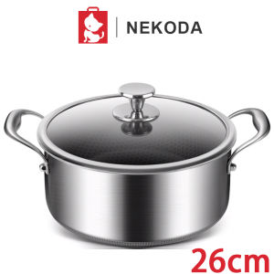 Nekoda CF22 Panci Sup 26cm Stainless Soup Pot Tutup Kaca
