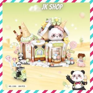 ️现货️ReadyStocks Panda ice cream house blocks toys LOZ 积木 1380 熊猫 冰淇淋屋 场景 拼装 玩具 男女生 创意 礼物