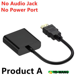 1080P HDMI-compatible to VGA Adapter Converter With 3.5mm Jack Audio + Power Supply Cable for PS4/3 PC Laptop Projector TV