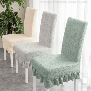 UNMEGONI Anti-slip Dining Chair Cover High-elastic Anti-dirty Stool Slipcover Universal Skirt Edge Integrated Seat Cover for Home Decoration