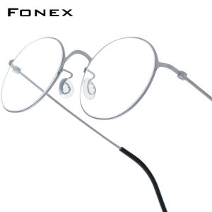 FONEX Titanium Glasses Frame Men Brand Design Vintage Retro Round Eyeglasses Women 2025 New Denmark Full-Rim Optical Morten Screwless Eyewear 85885
