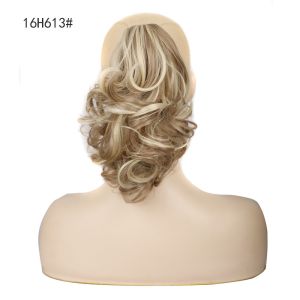 ERYRG 12 inch Tóc nối kiểu đuôi ngựa Tổng hợp Kẹp tóc Tóc giả kiểu đuôi ngựa Sợi chịu nhiệt Tự nhiên Tóc đuôi ngựa ngắn xoăn dành cho phụ nữ