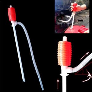 2PCS Manual Oil Pump Siphon Transfer Gas Oil Pump Plastic Liquid Oil Pump Syphon Tube Hand Fuel Pump