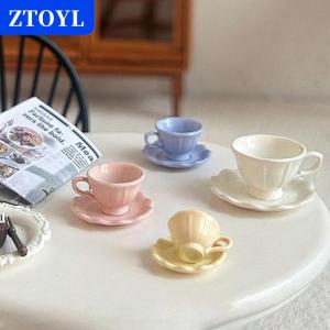 [COD]🔥🔥🔥ZTOYL 1Pcs Dollhouse Miniature French Retro Coffee Cup Plate Model Doll House Mini Play Kitchen Furniture Accessories Scene Decoration